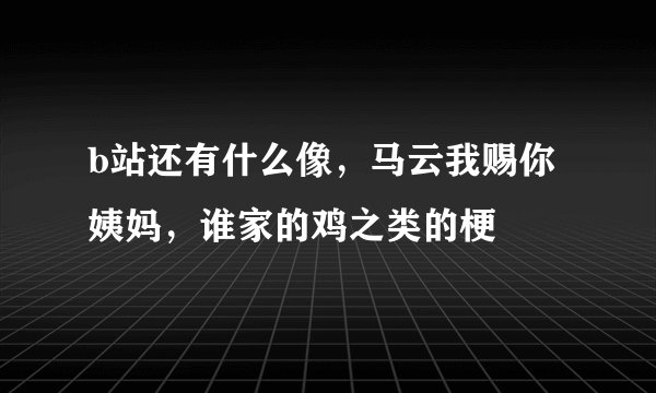 b站还有什么像，马云我赐你姨妈，谁家的鸡之类的梗
