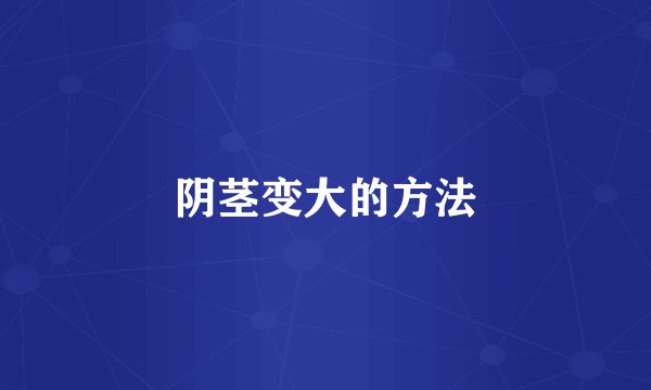 阴茎变大的方法