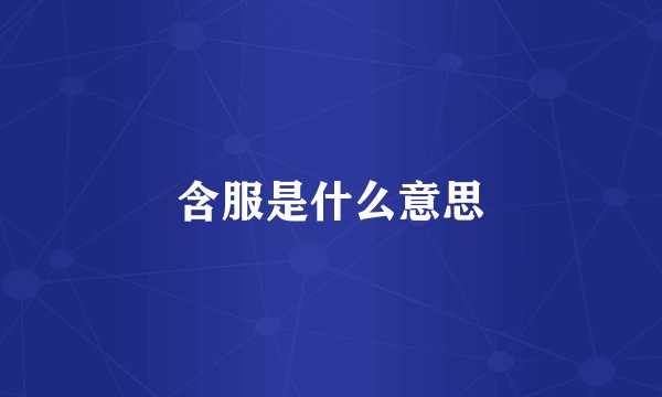 含服是什么意思