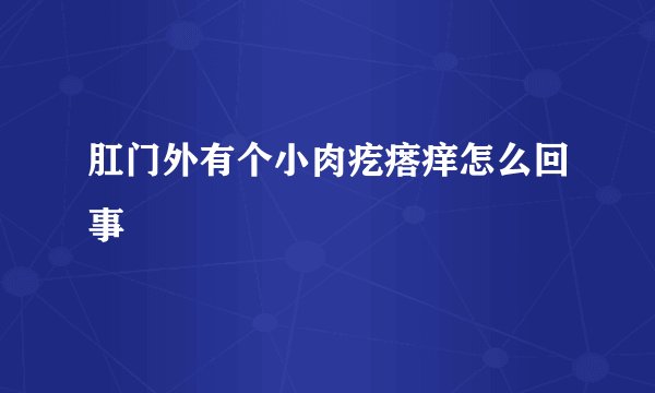 肛门外有个小肉疙瘩痒怎么回事