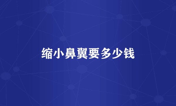 缩小鼻翼要多少钱
