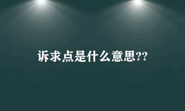 诉求点是什么意思??
