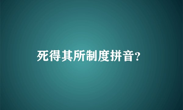 死得其所制度拼音？