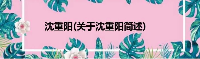 沈重阳(关于沈重阳简述)