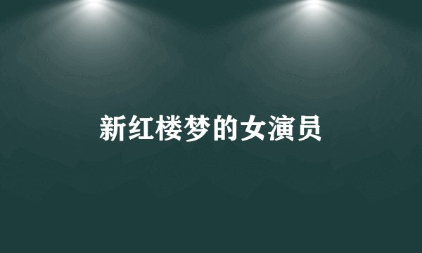 新红楼梦的女演员