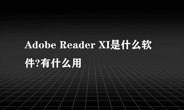 Adobe Reader XI是什么软件?有什么用