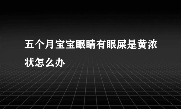 五个月宝宝眼睛有眼屎是黄浓状怎么办