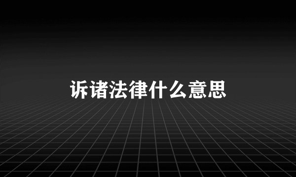 诉诸法律什么意思