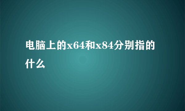 电脑上的x64和x84分别指的什么