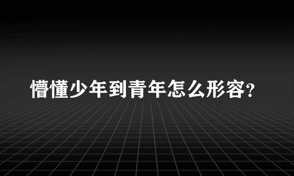 懵懂少年到青年怎么形容？