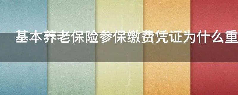 基本养老保险参保缴费凭证为什么重要