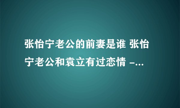张怡宁老公的前妻是谁 张怡宁老公和袁立有过恋情 - 娱乐八卦 - 飞外网