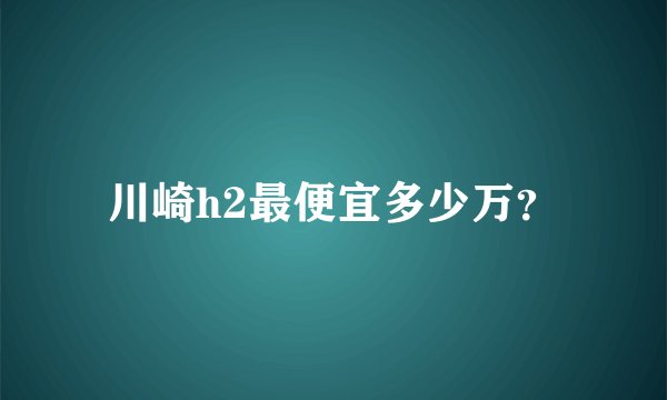 川崎h2最便宜多少万？