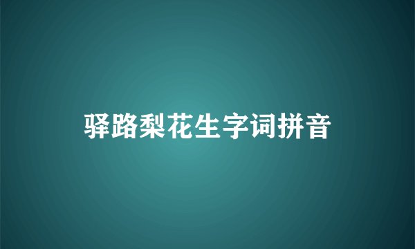 驿路梨花生字词拼音