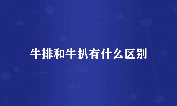 牛排和牛扒有什么区别