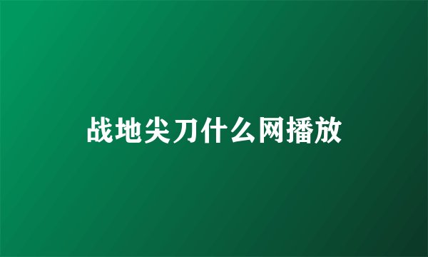 战地尖刀什么网播放