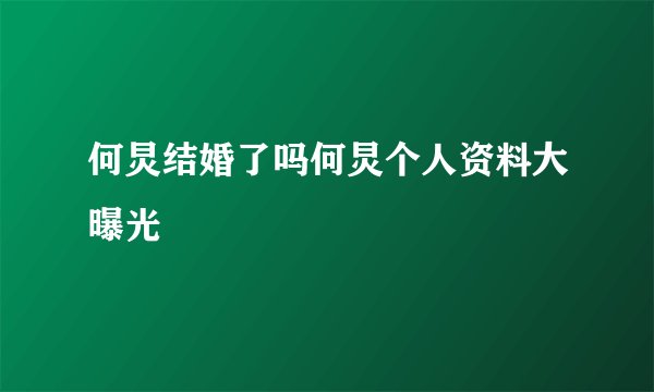 何炅结婚了吗何炅个人资料大曝光