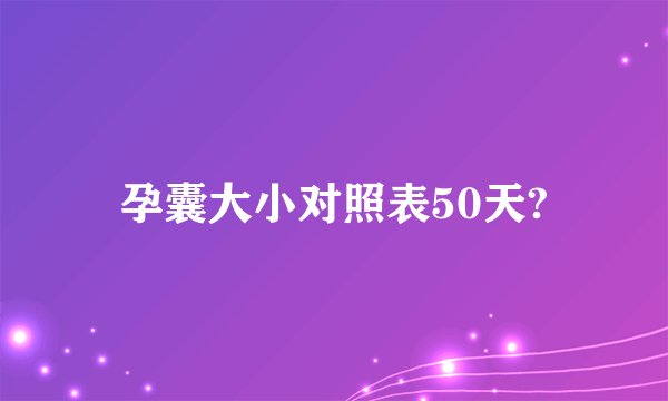 孕囊大小对照表50天?