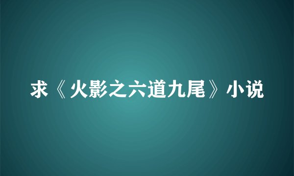 求《火影之六道九尾》小说