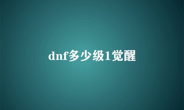 dnf多少级1觉醒