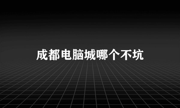 成都电脑城哪个不坑
