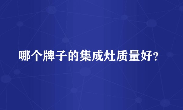 哪个牌子的集成灶质量好？