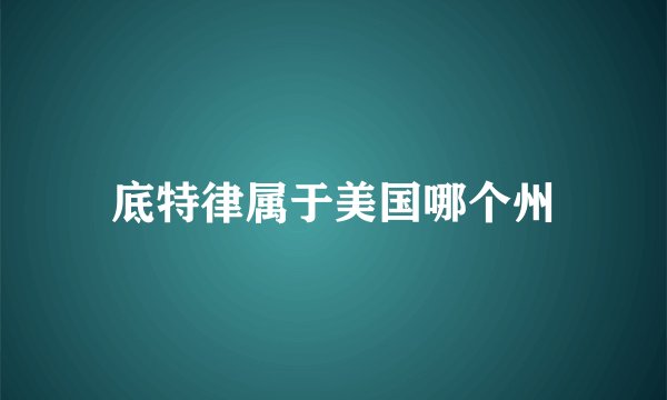 底特律属于美国哪个州