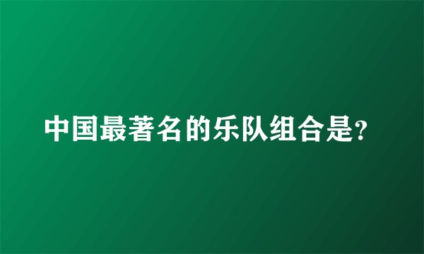 中国最著名的乐队组合是？