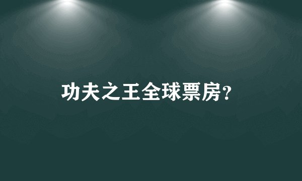 功夫之王全球票房？