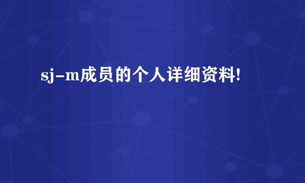 sj-m成员的个人详细资料!