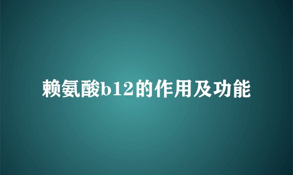 赖氨酸b12的作用及功能