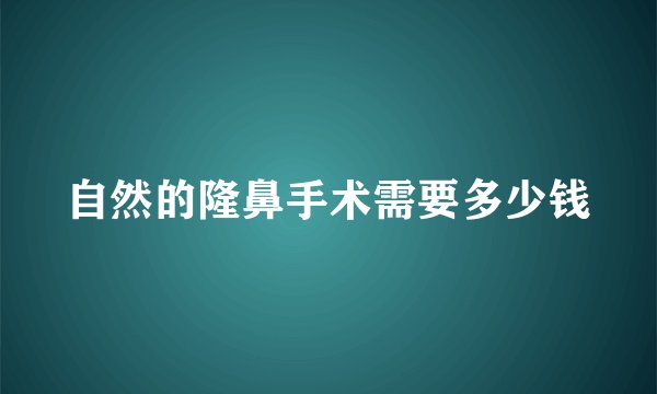 自然的隆鼻手术需要多少钱