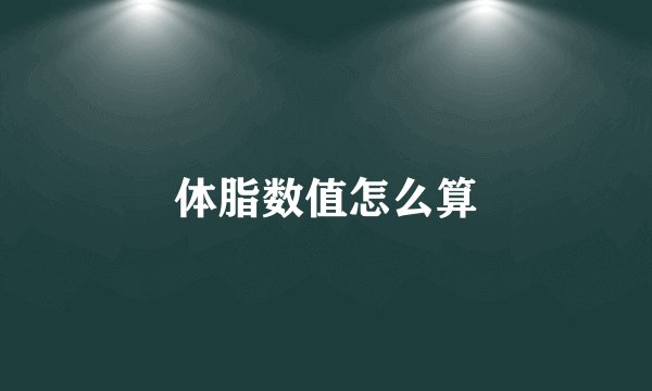 体脂数值怎么算