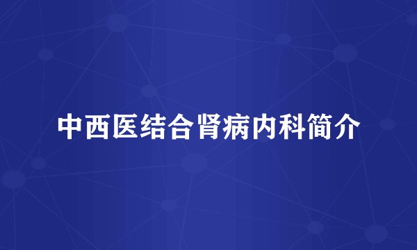 中西医结合肾病内科简介