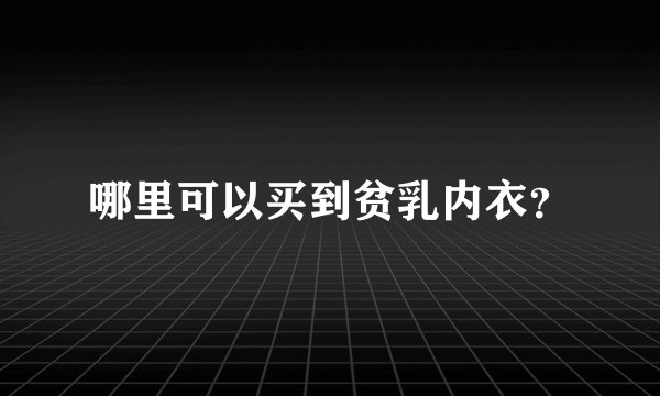 哪里可以买到贫乳内衣？
