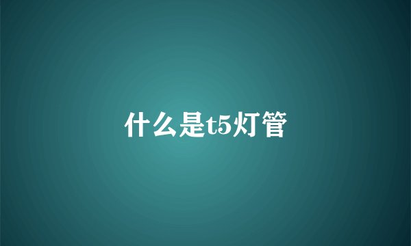 什么是t5灯管