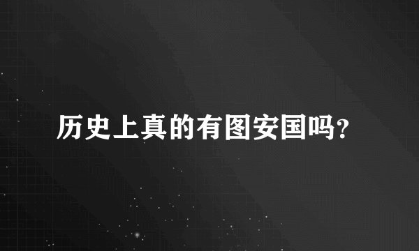 历史上真的有图安国吗？