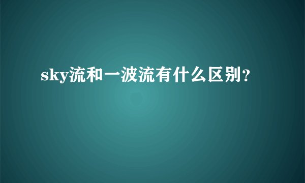 sky流和一波流有什么区别？