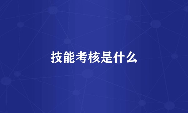 技能考核是什么