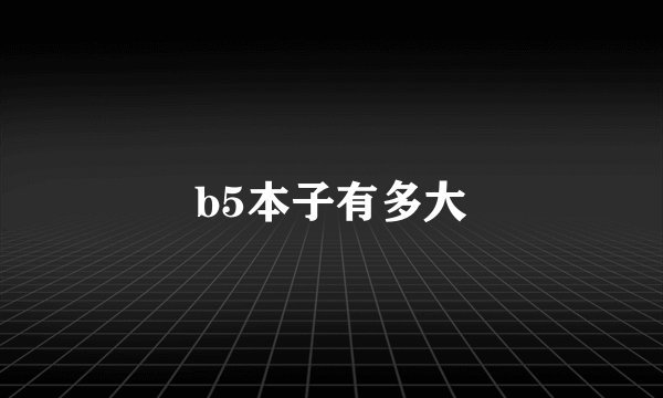 b5本子有多大