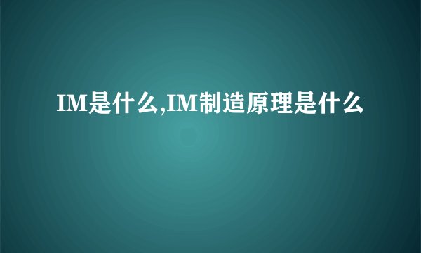 IM是什么,IM制造原理是什么
