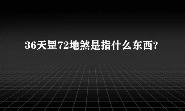 36天罡72地煞是指什么东西?