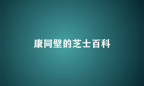 康同壁的芝士百科