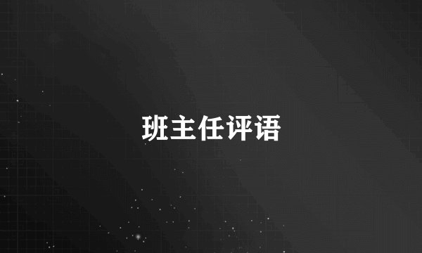班主任评语