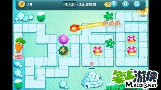 保卫萝卜冬季10攻略 冬季主题第10关金萝卜