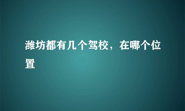 潍坊都有几个驾校，在哪个位置