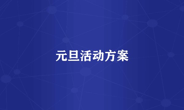 元旦活动方案