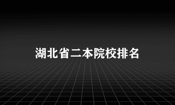 湖北省二本院校排名