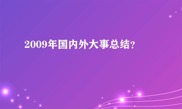 2009年国内外大事总结？