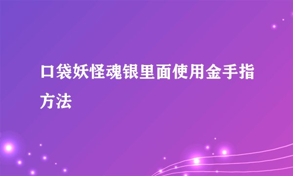 口袋妖怪魂银里面使用金手指方法